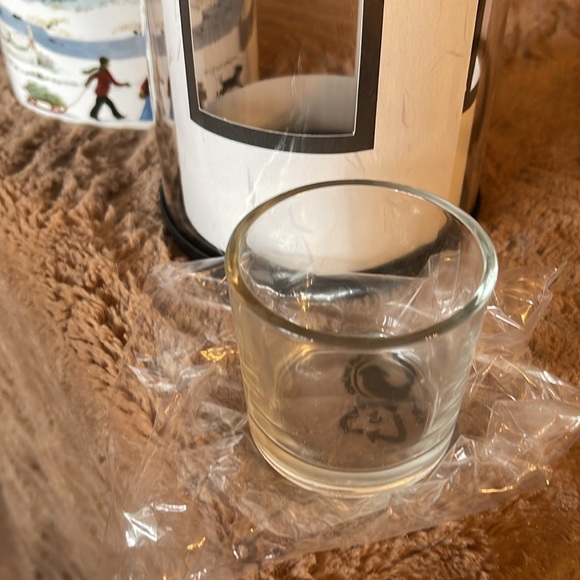 Partylite Express it Votive Luminary/Hurricane.2 inserts:Snow scene/pictures-NIB - Picture 7 of 11